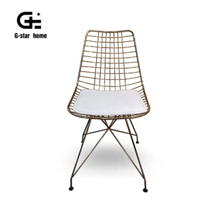 Gstar Mobilier Design En Métal Doré Rose Cadre DKR Fil <span class=keywords><strong>Bikini</strong></span> Dinant la Chaise avec siège EN PU - Product Image 4