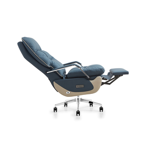 電動回転式人気ライトボスチェア人間工学に基づいたオフィスチェア快適なリクライニング機能付きシンプル本革オフィスチェア - Product Image 1