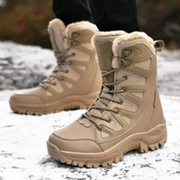 Bottes Confortables et Résistantes à l'Usure, Grandes Tailles, pour Hommes et Femmes, Bottes de Randonnée et de Neige Montantes Doublées Polaire Épaissie