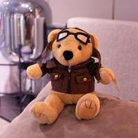 Tenue d'aviateur personnalisée combinaison de vol clignotants ours en peluche peluche pilote veste ours poupée