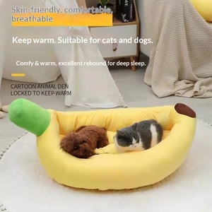 Tempat Tidur Hewan Peliharaan Furrivo Banana Carrot, Sarang Hewan Peliharaan yang Dapat Dilepas dan Dicuci, Alas Tidur Lembut untuk Dalam Ruangan, Perlengkapan Hewan Peliharaan, Tempat Tidur Kucing Anjing - Product Image 4