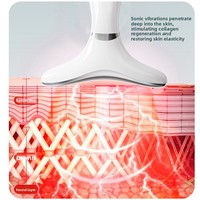 Appareil de massage pour le cou, beauté photonique, micro-courant, vibration, chauffage, raffermissement, lumière colorée pour le visage, utilisation universelle, 3 modes, 9 niveaux