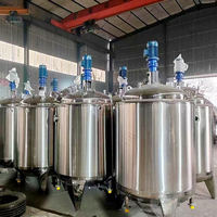 Cuve de mélange industrielle en acier inoxydable avec agitateur, réservoir réacteur pour le traitement de produits chimiques, alimentaires, de boissons et liquides