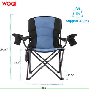 Fauteuil pliant Woqi, chaise inclinable portable d'extérieur, structure en aluminium, tissu Oxford bleu royal, avec porte-gobelet et sac de rangement - Product Image 3