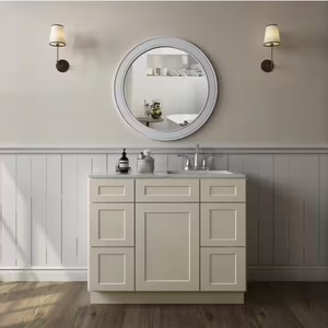 Mobile Bagno Shaker Dove Grigio Chiaro in Legno, Base Lavabo 60 Pollici, Resistente all'Acqua, Eco-Friendly, per Appartamenti e Ville - Product Image 2