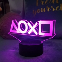 Lámpara de Noche para Gamers con Iconos 3D, Lámpara de Juego con Control Remoto, Multicolor, Cableada/Inalámbrica, de Plástico Acrílico, 1 Año de Garantía