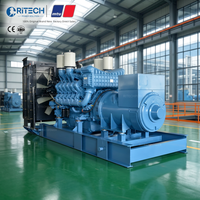 Générateur diesel 2000KW 2500KVA 2.5MVA alimenté par un moteur MTU allemand, type ouvert/conteneur, haute tension pour centre de données