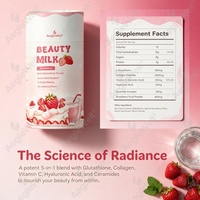 Poudre de Glutathion à Boire avec Collagène, Lait de Beauté Éclaircissant pour la Peau, Supplément Antioxydant, Saveur Fraise, Vente en Gros