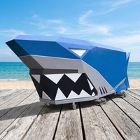 Remorque alimentaire personnalisée en forme de requin, camion de restauration mobile en acier inoxydable, chariot de vente ambulante de snacks, glaces et café sur mesure