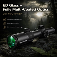 Lunette d'observation TYPHON XG 1-10X24 FFP LPVO avec verre ED, revêtement vert, résistante à l'eau, aux chocs et à la poussière
