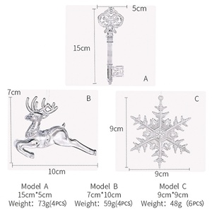 Nueva Decoración para Árbol de Navidad, Colgante Transparente de Copo de Nieve Navideño, Creativo Colgante de Ciervo, Adorno para Árbol de Navidad - Product Image 4