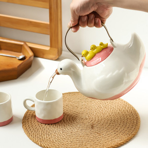 Juego de Tetera de Cerámica con Diseño de Pato Creativo y Atractivo, Tetera y Taza de Té de Dibujos Animados para el Hogar, Ideal para Regalos Empresariales - Product Image 4