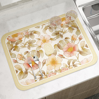 Tapis de séchage de boue de diatomée absorbant antidérapant tapis d'égouttage de vaisselle de cuisine tapis de cafetière pour comptoirs