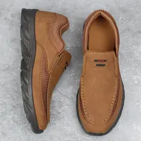 Chaussures décontractées en cuir pour hommes 2026 – Nouveaux mocassins respirants et confortables pour hommes – Baskets plates légères pour le sport