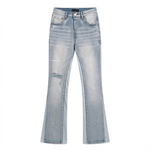 بيع بالجملة العلامة التجارية الجديدة الجينز للرجال أزياء الحذاء قطع الجينز الأسود مضيئة الجينز هومبر - Product Image 2