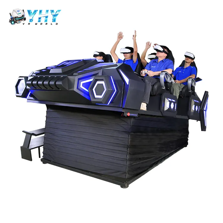 Produk taman hiburan yang menguntungkan menghasilkan uang 9D Roller Coaster Cinema VR Simulator mesin permainan