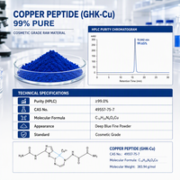 Poudre de peptide de cuivre GHK-Cu de qualité cosmétique, pureté élevée à 99 %, fournie par l'usine, pour les soins de la peau
