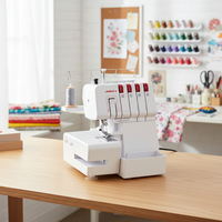 Nouvelle machine à coudre surjeteuse Jukky JK843 pour usage domestique, 2/3/4 fils, rouge rose, machine à coudre OEM