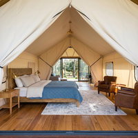 Tente de glamping nomade 5x9m, taille personnalisée, structure en acier, membrane en PVC, imperméable, ignifuge, pour camping, lodge, chalet