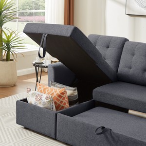 Nouveau canapé-lit convertible moderne avec deux poches latérales pour le salon - Product Image 6