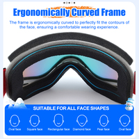 Lunettes de ski anti-buée pour enfants avec lentilles REVO double couche Cadre en TPU Sangle réglable pour les sports de neige