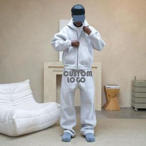 Customized 500 GSM 100% Cotton Baggy Fleece <b>Oversized</b> Hoodies <b>Jogger</b> Set Tracksuit for Men Breathable Fitness Hoodie Set - Product Image 5