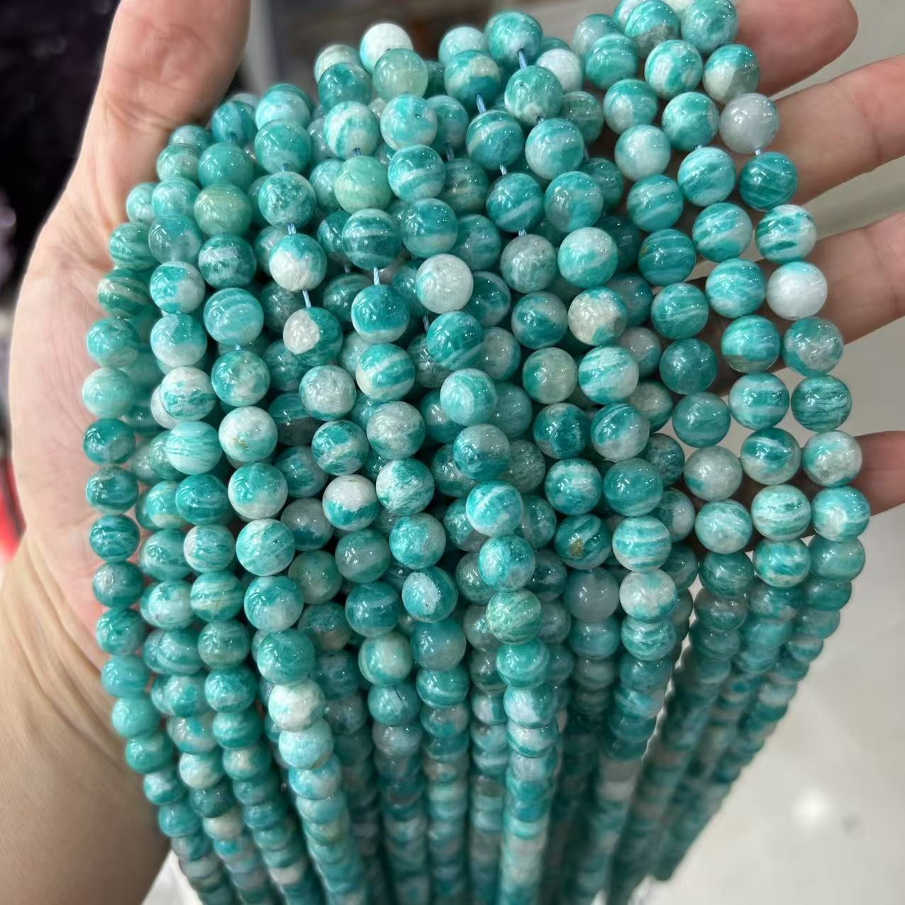 Amazonite Blu Russo 8mm (circa 45-47 perle)