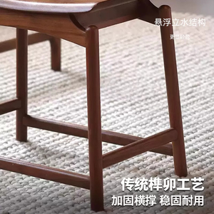 Solid <b>Wood</b> <b>Bench</b> Yuanbao Stool 6kg Environmental Friendly Home Stool - Product Image 4