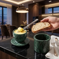 Offre Spéciale : Pot à Beurre et Couteau à Fromage Multifonctionnel en Marbre, Style Nordique Tendance, Fait Main et Écoresponsable