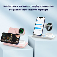 Chargeur sans fil pliable universel 3-en-1 15W avec support magnétique pour iPhone 16 15 14 Pro Max, Apple Watch, AirPods et smartphones