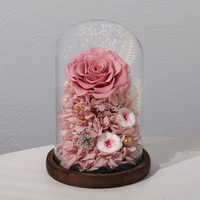 Vente en gros de boîtes de roses éternelles faites à la main, roses naturelles conservées sous cloche en verre, fête des mères, anniversaire, Saint-Valentin, Noël