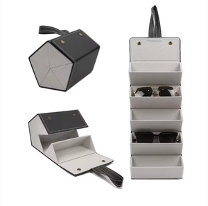 Estuche plegable Vintage para <span class=keywords><strong>Cartier</strong></span>, caja de cuero de lujo de gama alta para <span class=keywords><strong>gafas</strong></span> de sol, protección de almacenamiento conveniente para hombres y mujeres - Product Image 5