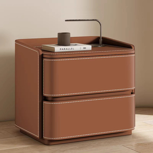 Nuovo Comodino Moderno di Lusso Leggero e Creativo in Legno Massello con Rivestimento in Pelle per <span class=keywords><strong>Camera</strong></span> <span class=keywords><strong>da</strong></span> Letto - Product Image 6