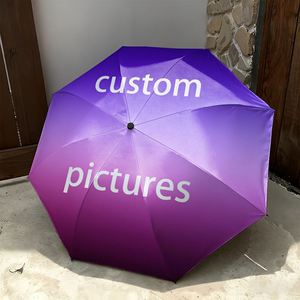 Parapluie pliant personnalisé violet dégradé avec photo, cadeau personnalisé avec impression UV, commande unique, Ombrello Personalizzato - Product Image 1