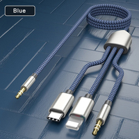 Nouveautés câbles audio de voiture audio 3 en 1 écouteur HiFi câble répartiteur Audio câble Aux stéréo de voiture