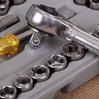 Lot de 40 outils de réparation automobile : jeu de douilles métriques et SAE avec clé à cliquet, dans un coffret moulé sous pression – Fournisseur direct d'usine