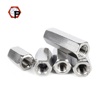 Écrous de raccordement hexagonaux longs DIN6334 en acier inoxydable SS 304 A2-70 M3 M4 M5 M6 M8 M10 M12