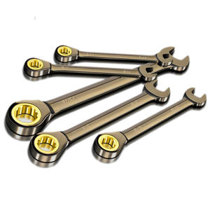 Juego de Llaves Inglesas de Boca Fija Imperial de 72 Dientes, Níquel Negro, Herramienta de Trinquete Dorada para Electricidad y Ferretería, Tamaño 21 mm - Product Image 1