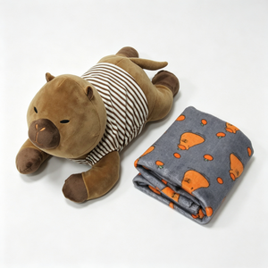 Mochila de Peluche de Capibara Personalizada, Peluche de Capibara, Juego de Manta de Capibara, Lindo Juguete de Capibara con Relleno de Algodón PP, 51-99 cm - Product Image 2