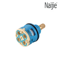 Robinet de salle de bain et de cuisine Naijie, 28 mm, à quatre trous, avec valve de distribution d'eau et noyau de valve en céramique scellé