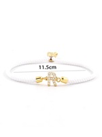 Bracelet ajustable fait main en corde colorée plaqué or 18 carats avec breloque lettre initiale – Vente en gros