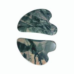 Piedra de Jade Natural 100% en Forma de Corazón de Ágata Acuática para Gua Sha - Product Image 3