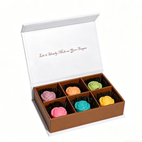 Caja de Embalaje de Lujo para Chocolate, Personalizada, de Dos Tonos, Magnética, con Tapa Abatible, Portátil, Ecológica, de Papel Rígido, para Mini Tartas y Trufas, con Laminado Mate