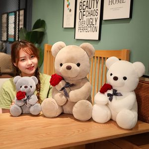 Peluche Ours en Peluche Personnalisée pour la Saint-Valentin en Coton PP avec Logo, Rose Rouge et Design <span class=keywords><strong>Animal</strong></span> <span class=keywords><strong>Crossing</strong></span> - Product Image 3