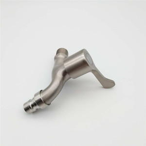 Stainless Steel Faucet Single Handle <b>Wall</b> Mounted 4 Point Quick Opening For Washing Machine <b>Mop</b> Sink Minimalist Design - Product Image 3