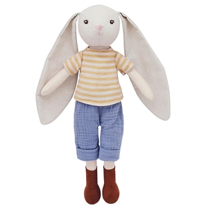 Chất lượng cao siêu mềm nhồi bông sang trọng gấu Bunny cậu bé mặc sọc T-Shirt quà tặng cho em bé và trẻ em trên phục sinh vui vẻ Túi phụ kiện - Product Image 1