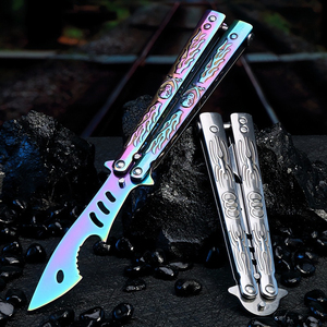 Cuchillo <span class=keywords><strong>de</strong></span> Entrenamiento Plegable Estilo Mariposa Inspirado en CSGO, Fabricado en Fábrica, OEM/ODM/DIY, Acero 3Cr13MoV, Sin Afilar, para <span class=keywords><strong>Ejercicios</strong></span> <span class=keywords><strong>de</strong></span> Mano - Product Image 2