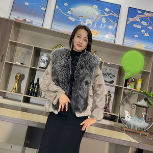 Giacca di pelle per la personalizzazione della pelliccia di volpe in argento reale invernale con pelliccia di volpe - Product Image 2