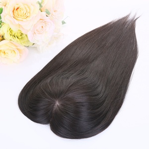 Produttore di Topper <span class=keywords><strong>per</strong></span> Capelli con Base in Seta di Qualità Remy da Capelli Umani Vergini Europei, Infoltitore con Base Superiore in Seta Colore Naturale Vergine - Product Image 4