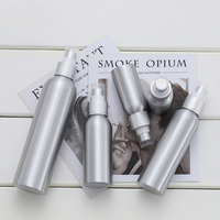 30/50/100/120ml argent métallique vide emballage cosmétique de luxe détergent aluminium toner brouillard vaporisateur avec pompe